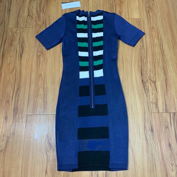 French Connection Striped Bodycon Bandage Dress - Picture 4 of 9